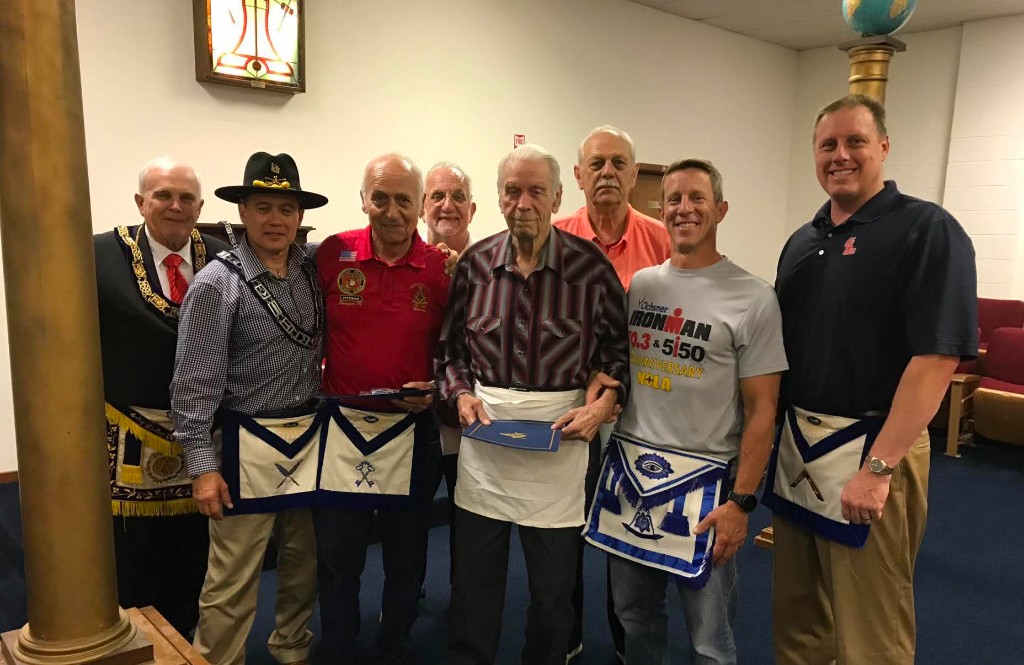 Brethren of Dante Lodge No. 174 in the lodge room